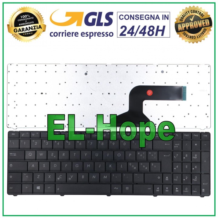Clavier italien pour ordinateur portable ASUS N53 N53JN P52 P52JC P52F K55 X55 X75A noir