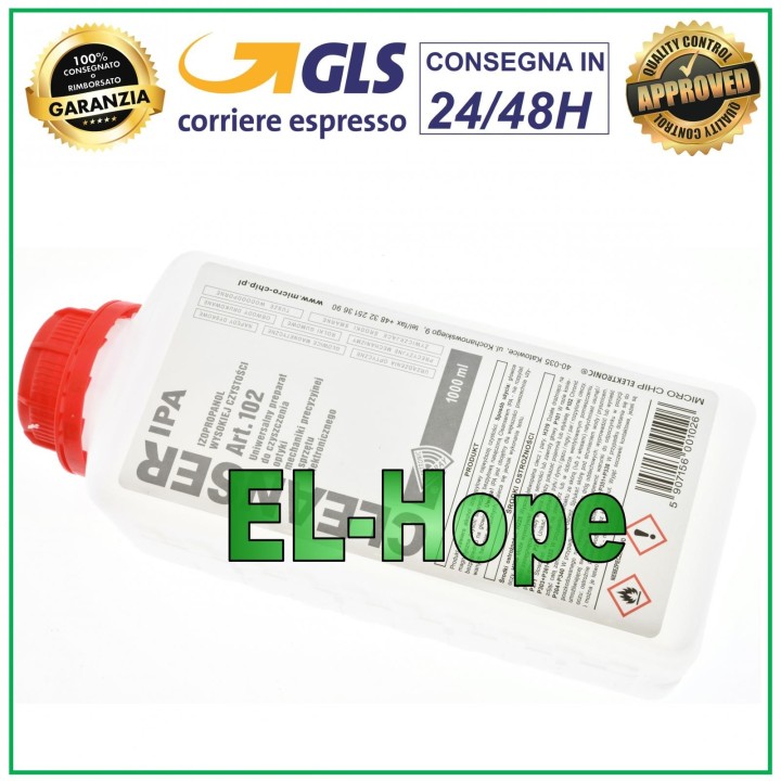 ART.102 ALCOOL ISOPROPYLIQUE PUR DÉTERGENT CHIMIQUE POUR LE NETTOYAGE ET L ÉLIMINATION DES OXYDES