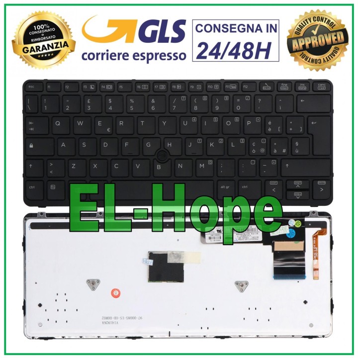 HP ELITEBOOK 820 825 720 725 G1 G2 CADRE RÉTROÉCLAIRÉ CLAVIER ITALIEN NOIR