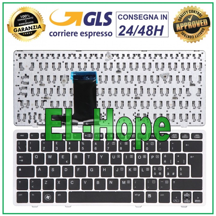 Clavier italien pour HP EliteBook 2570p 2560p, cadre noir