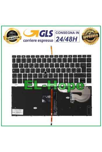 Clavier italien pour ordinateur portable HP EliteBook G5, G6, 840, 846, 745, ZBook 14U, noir