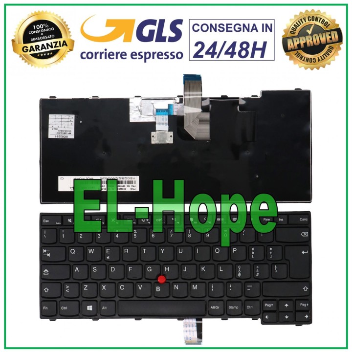 Clavier italien pour Lenovo ThinkPad L460, T440, T440P, T440S, T450, T450S, T460, noir