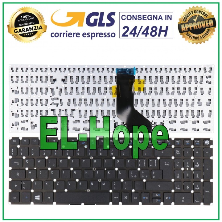 Clavier italien pour ordinateur portable Acer Aspire ES1-523 ES1-524 ES1-532G ES1-533, noir