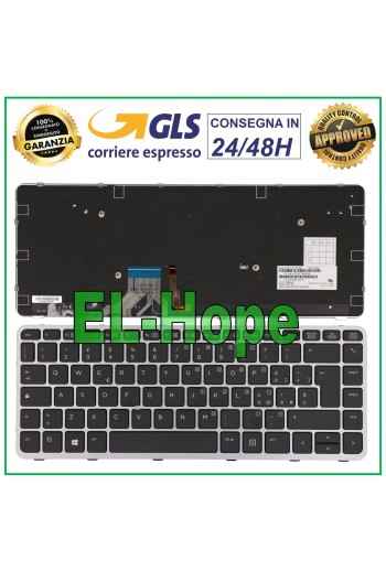 Clavier italien pour HP EliteBook Folio 1040 G1 G2, cadre re'troe'claire', argent