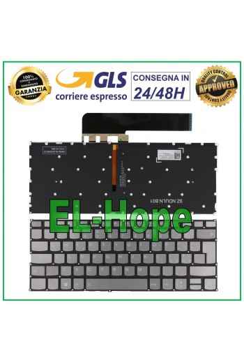 Clavier italien re'troe'claire' pour ordinateur portable Lenovo Yoga C640-13IML, couleur argent