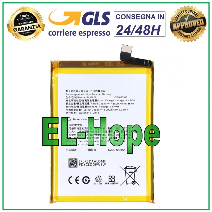 Batterie BLP727 1ICP5/65/88 pour Oppo A5 A9 2020 5000 mAh, batterie d origine e'quivalente