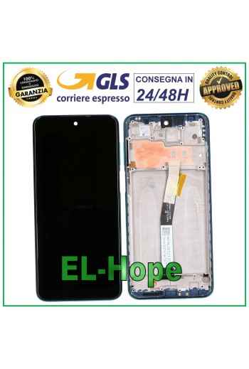 Cadre d e'cran tactile LCD pour Xiaomi Redmi Note 9 Pro / 9 Pro Max / 9S M2003J6 Bleu