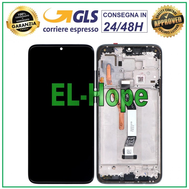 Écran LCD + cadre pour Xiaomi Redmi Note 8 Pro M1906G7G, e'cran tactile en verre noir