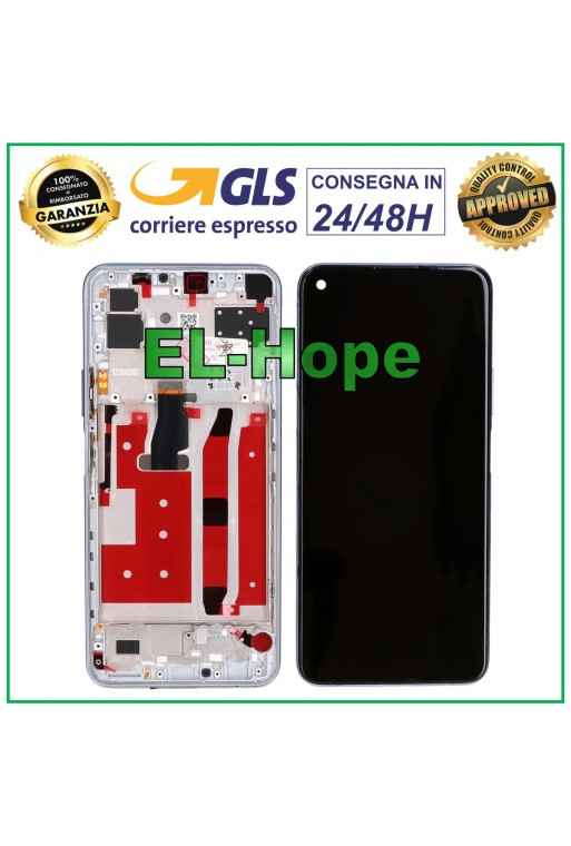 Cadre d affichage e'cran tactile pour Huawei P40 Lite 5G CDY-NX9A e'cran en verre argent