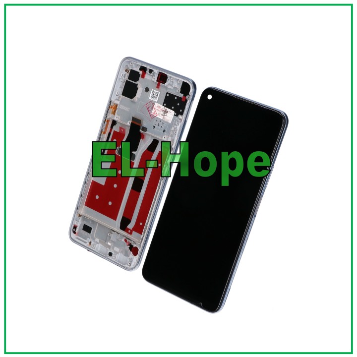 Cadre d affichage e'cran tactile pour Huawei P40 Lite 5G CDY-NX9A e'cran en verre argent