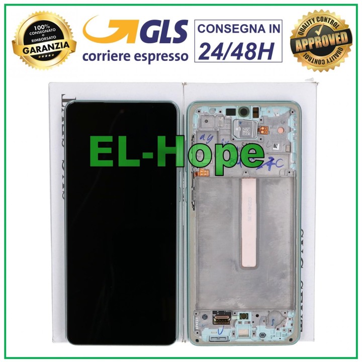 Écran tactile LCD d origine pour Samsung A73 5G SM-A736, cadre vert, re'fe'rence GH82-28884B