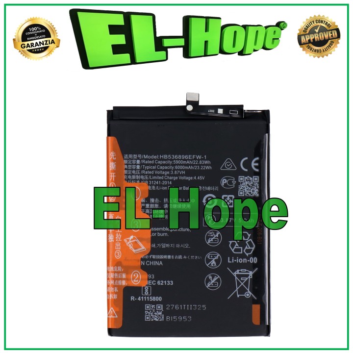 HB536896EFW BATTERIE POUR HUAWEI NOVA Y70 MGA-LX3 L29BNX2 4700 mAh ÉGAL ORIGINAL