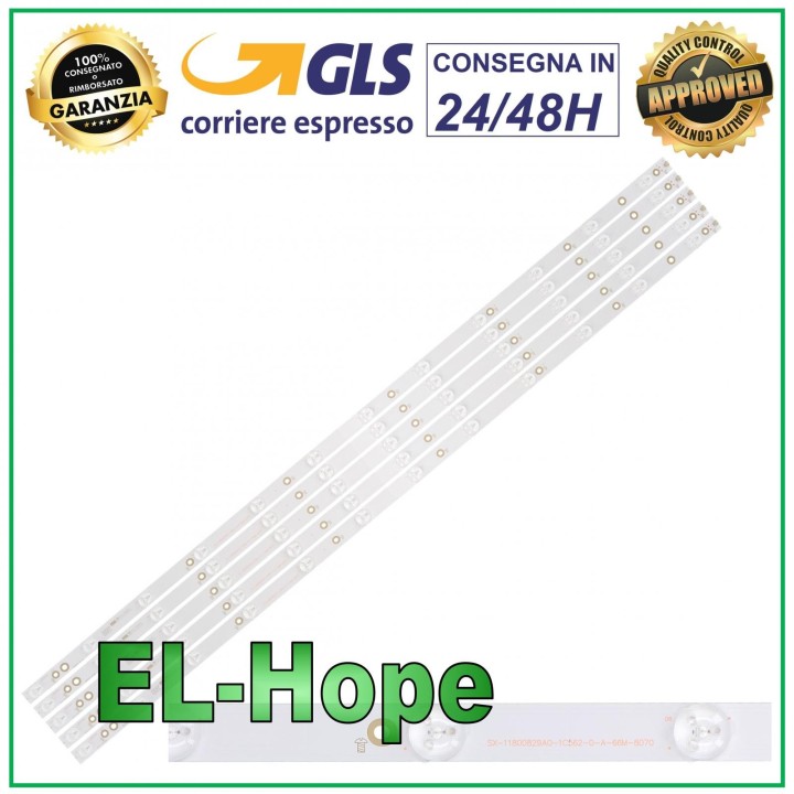 KIT 5 RUBANS 12 LED POUR TV 43  PHILIPS LB311N LB43014 GJ-2K16-430-D512-V4
