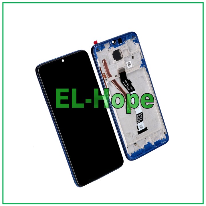 Cadre d e'cran tactile LCD pour Xiaomi Redmi Note 8 Pro M1906G7G, e'cran en verre bleu