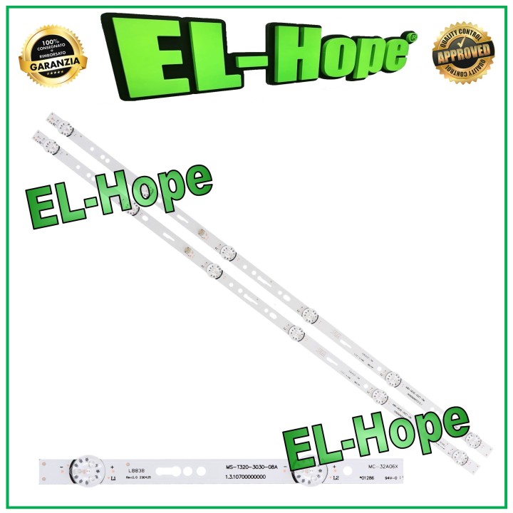 Kit de 2 barres LED 6  pour te'le'viseur 32  AKAI LB838 MS-T320-3030-08A MC-32A06X L575 mm