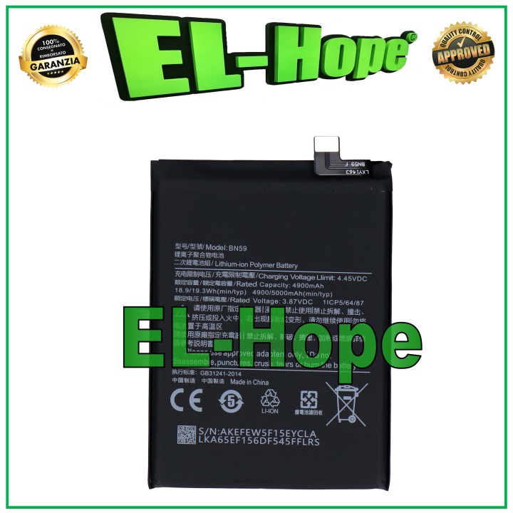 Batterie BN59 pour Xiaomi Redmi Note 10/10S 5000 mAh, e'quivalente a' l originale