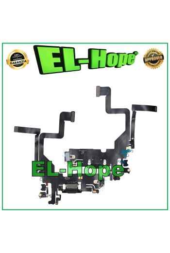 CONNECTEUR DE CHARGE POUR APPLE iPhone 14 PRO FLAT FLEX MICROPHONE DE CHARGE NOIR