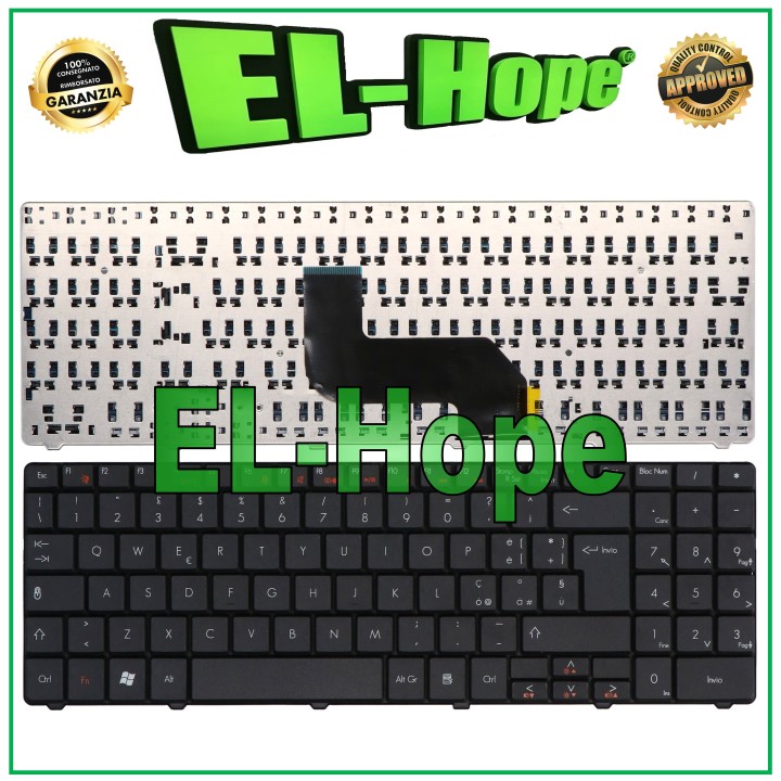 CLAVIER ITALIEN POUR ORDINATEUR PORTABLE PACKARD BELL EASYNOTE MS2273 NOIR