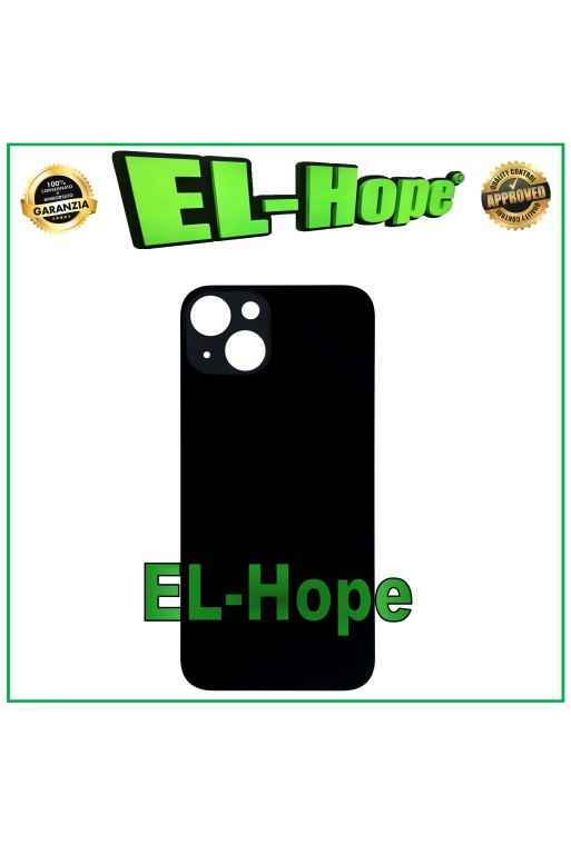 Coque arrie're en verre avec cache batterie pour iPhone 13, grand trou, noir nuit