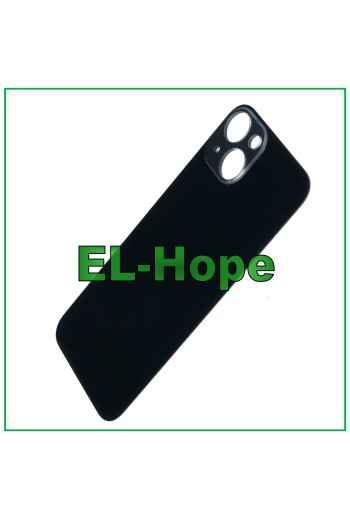 Coque arrie're en verre avec cache batterie pour iPhone 13, grand trou, noir nuit