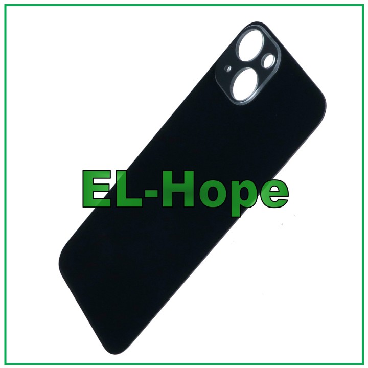 Coque arrie're en verre avec cache batterie pour iPhone 13, grand trou, noir nuit