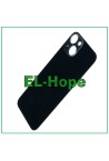 Coque arrie're en verre avec cache batterie pour iPhone 13, grand trou, noir nuit