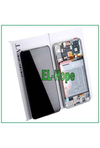 Écran tactile LCD d origine avec châssis et batterie pour Huawei P30 Lite Mar-LX1A 48 MP Blanc