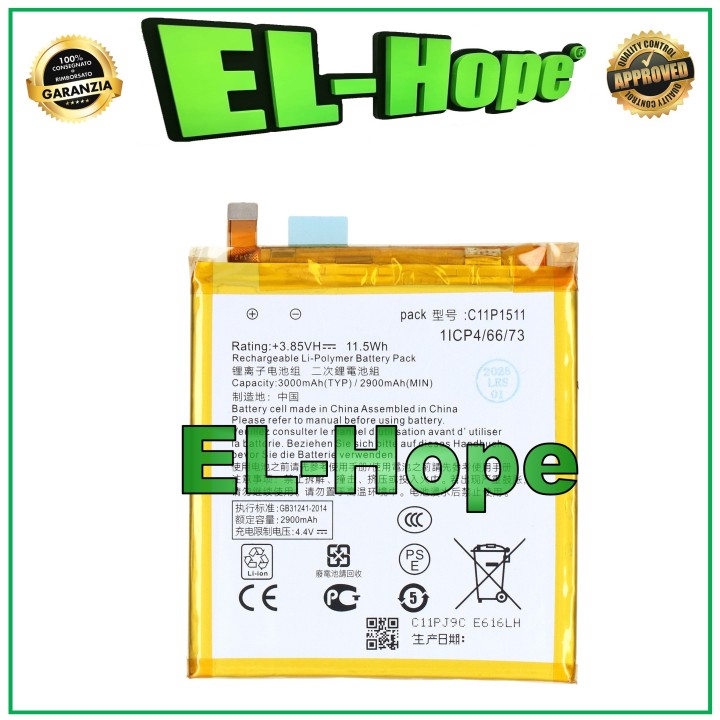 Batterie C11P1511 pour ASUS Zenfone 3 ZE552KL Z012S Z012DE 3000 mAh, identique a' celle d origine