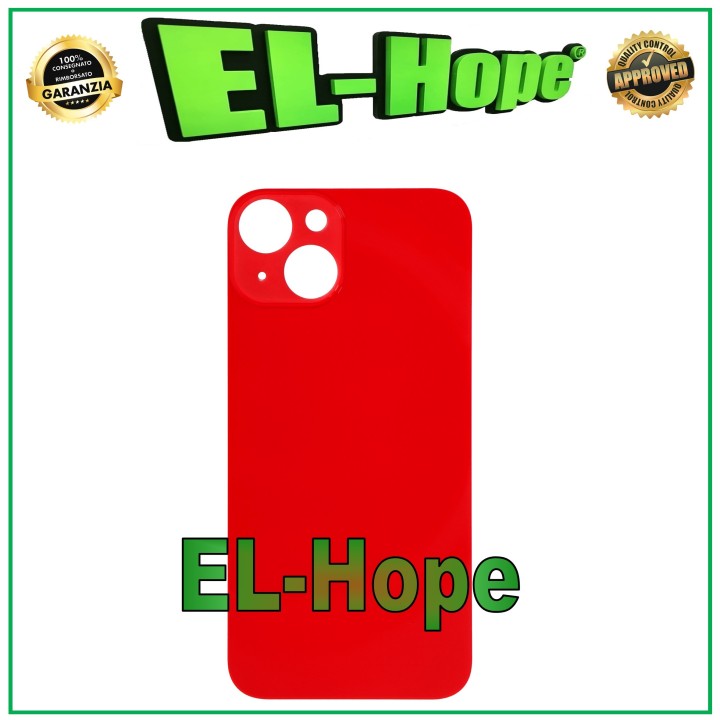Coque arrie're en verre avec grand trou pour iPhone 14 Rouge