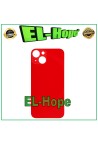 Coque arrie're en verre avec grand trou pour iPhone 14 Rouge