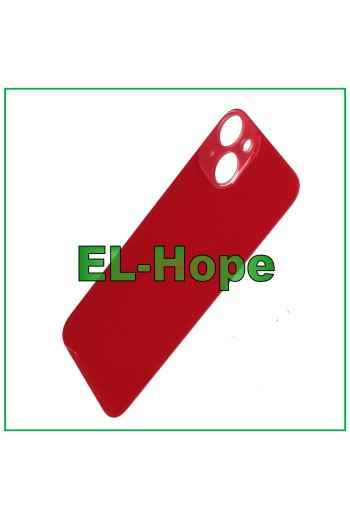 Coque arrie're en verre avec grand trou pour iPhone 14 Rouge
