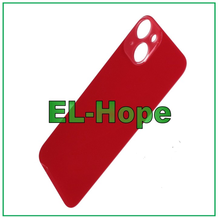 Coque arrie're en verre avec grand trou pour iPhone 14 Rouge