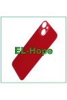 Coque arrie're en verre avec grand trou pour iPhone 14 Rouge