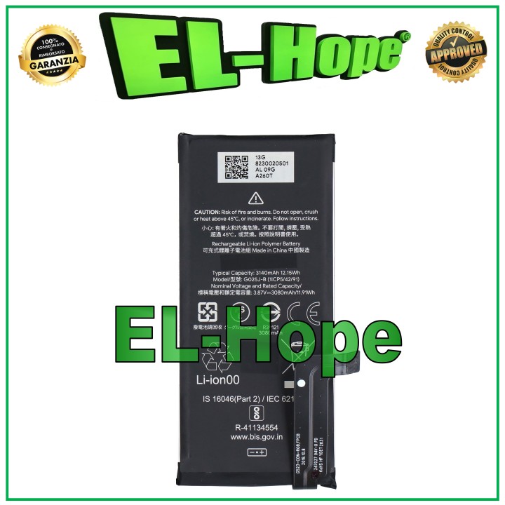 Batterie G025J-B pour Google Pixel 4A 4G G025J G025N 3140 mAh, e'quivalente a' l originale