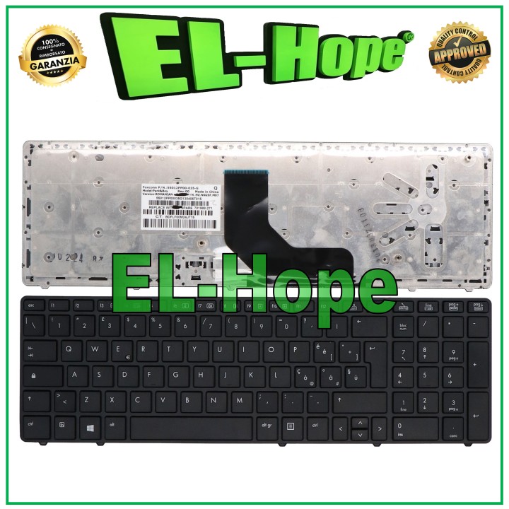 Clavier italien pour ordinateur portable HP ProBook 6560B, 6565B, 6570B, 8560P, noir