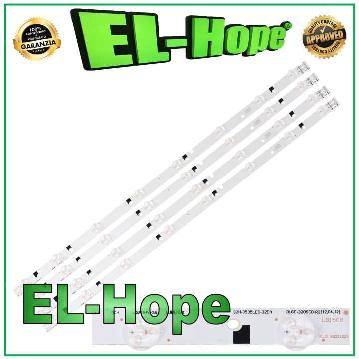 KIT 4 BARRES 8 LED POUR TV 32  SAMSUNG LB1508 D1GE-320SC0-R3 32H-3535LED-32EA
