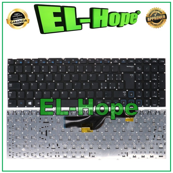Clavier italien pour ordinateur portable Samsung NP300E5C, noir