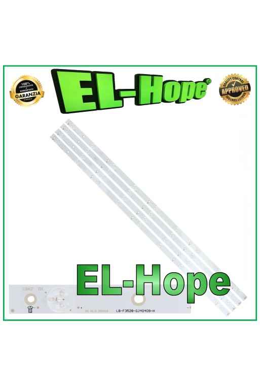 KIT 4 BARRES 9 LED POUR TV PHILIPS 40 LB-F3528-GJ40409-H GJ-2K15-D2P5-400-D409