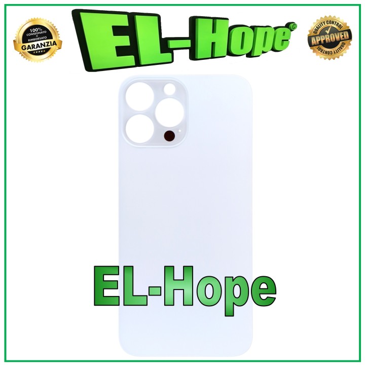 Coque de batterie en verre pour iPhone 13 Pro Max, grand trou, argent
