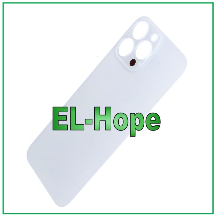 Coque de batterie en verre pour iPhone 13 Pro Max, grand trou, argent