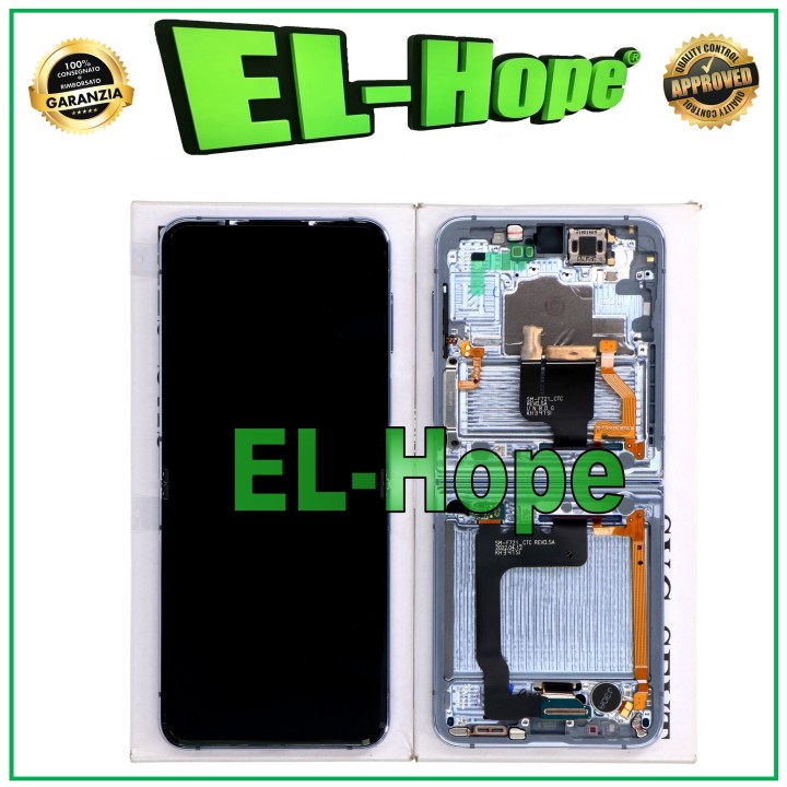Écran tactile LCD d origine pour Samsung Z Flip 4 5G SM-F721B bleu GH82-29440D