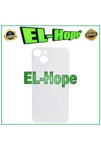 Coque arrie're en verre avec cache batterie pour iPhone 14 Plus, grand trou, blanc