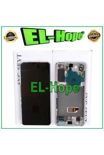 ÉCRAN TACTILE + CADRE LCD SERVICE ORIGINAL SAMSUNG GALAXY S21 SM G991 BLANC