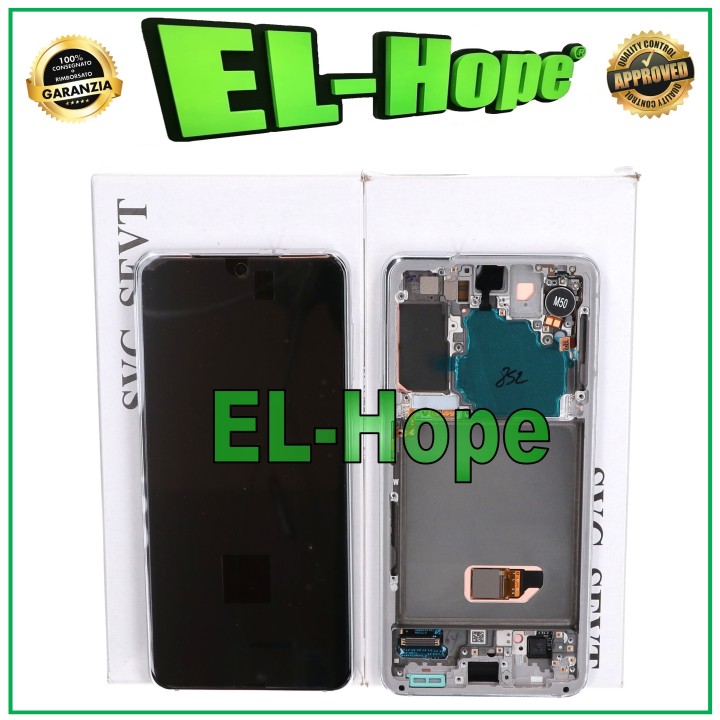 Cadre d e'cran tactile LCD d origine pour Samsung S21 SM G991 blanc GH82-27255C