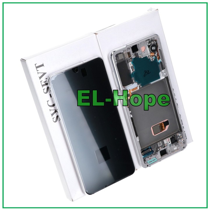 Cadre d e'cran tactile LCD d origine pour Samsung S21 SM G991 blanc GH82-27255C