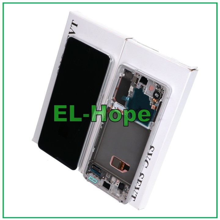 Cadre d e'cran tactile LCD d origine pour Samsung S21 SM G991 blanc GH82-27255C