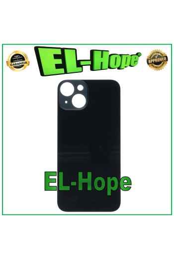 Coque arrie're en verre avec cache batterie pour iPhone 14, grand trou, noir nuit
