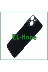 Coque arrie're en verre avec cache batterie pour iPhone 14, grand trou, noir nuit