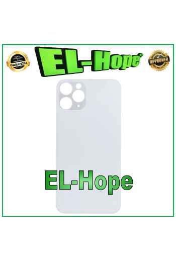 Coque arrie're en verre avec grand trou pour iPhone 11 Pro, argente'e