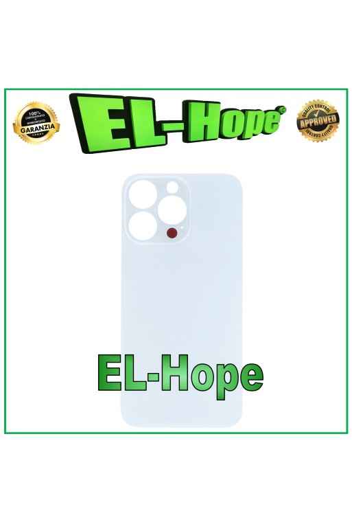 Coque arrie're en verre avec cache batterie pour iPhone 13 Pro, grand trou, argent